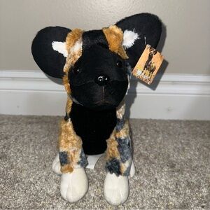 Fiesta NWT African Wild Dog Hyena Calico Stuffed Animal Plush Realistic Toy